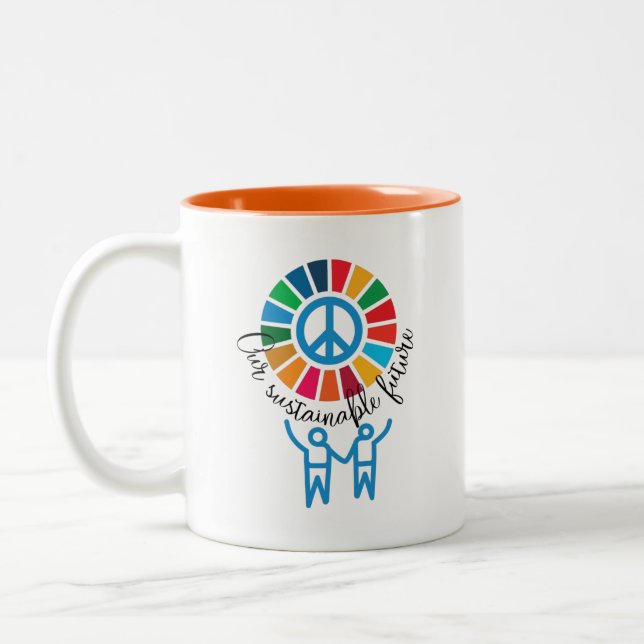 Taza Bicolor Sustainability Warrior Coffee Cup -Dishwasher Safe (Izquierda)