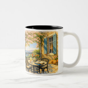 Taza Bicolor Susurros de Salvia Vida Marina Vintage
