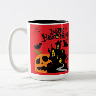 Taza Bicolor Susurros del Cementerio rojo brillante