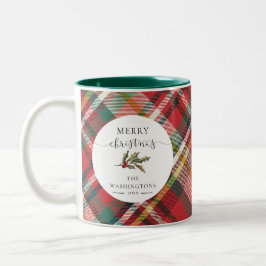 Taza Bicolor Swag de Navidades de la familia de los merry elega