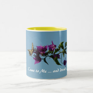 Taza Bicolor Swallowtail en bougainvillea
