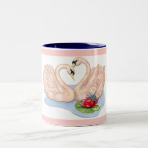 Taza Bicolor Swan Pair