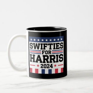 Taza Bicolor Swifties por Kamala Harris 2024 Apoyo al Voto 