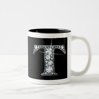 Taza Bicolor "T" Sonda de diamantes en negro