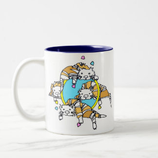 Taza Bicolor Tabbies del Día-Naranja de la tarjeta del día de
