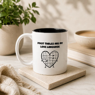 Taza Bicolor Tablas Dinámicas Mi Lenguaje del Amor Pasión por l