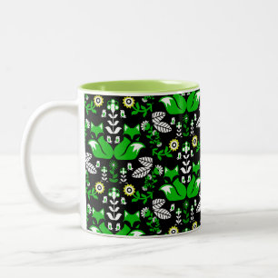 Taza Bicolor Tablero de arte folclórico nórdico de Fox