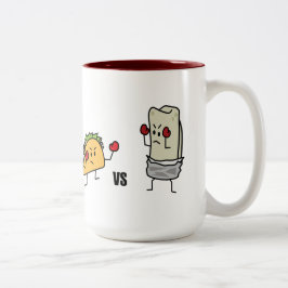 Taza Bicolor Taco contra el burrito