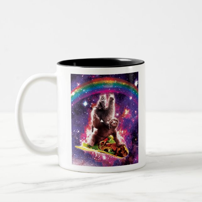 Taza Bicolor Taco en vuelo de nombre espacial (Izquierda)
