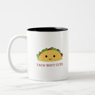 Taza Bicolor Taco gracioso sobre Cute Pun y Kawaii Taco