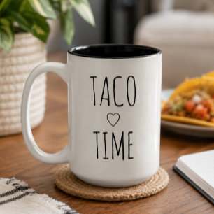 Taza Bicolor Taco Time Regalo de cumpleaños divertido para am