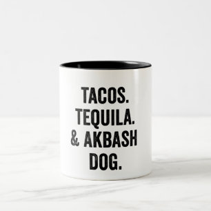 Taza Bicolor Tacos Tequila Y Akbash Dog Funny
