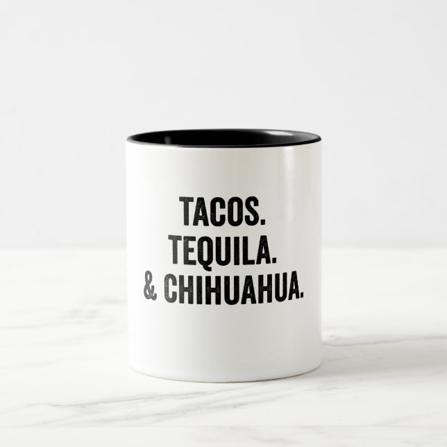 Taza Bicolor Tacos Tequila Y Chihuahua (Centro)