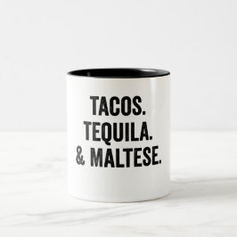 Taza Bicolor Tacos Tequila Y Maltés