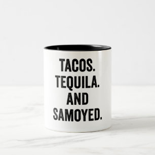 Taza Bicolor Tacos Tequila Y Samoyed
