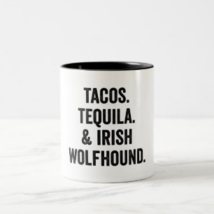Taza Bicolor Tacos Tequila Y Wolfhound Irlandés
