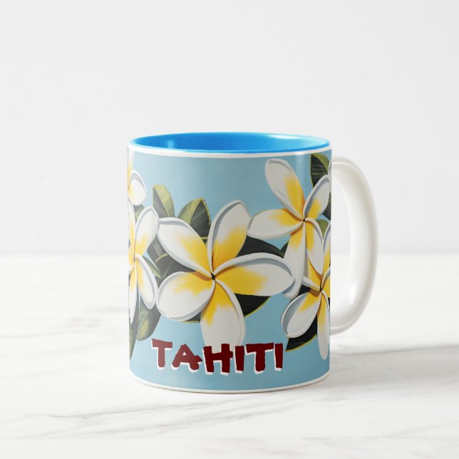 Taza Bicolor Tahiti Plumeria (Anverso derecho)