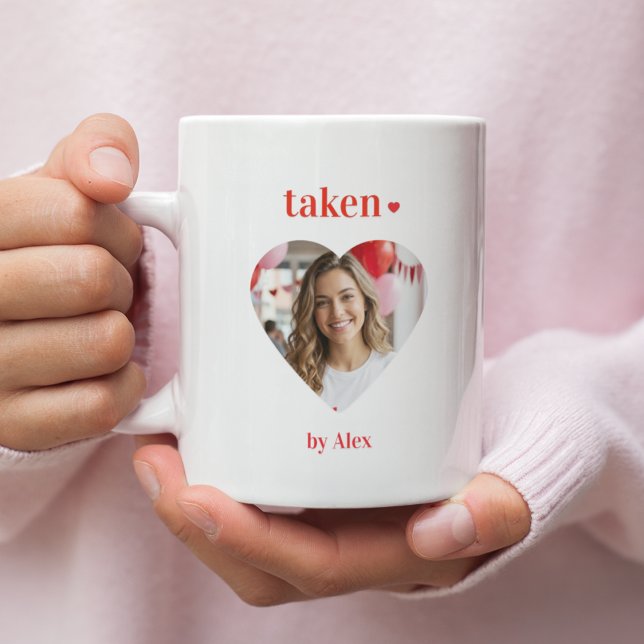 Taza Bicolor Taken Heart Personalized Photo Valentine  (Subido por el creador)
