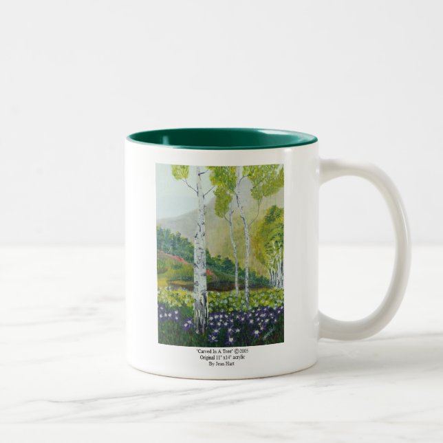 Taza Bicolor Tallado en un árbol (Derecha)