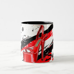Taza Bicolor Talones altos negros, rojos y blancos