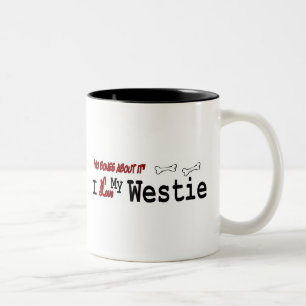 Taza Bicolor Tambor blanco del West Highland (me encanta)