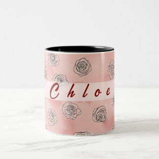 Taza Bicolor Tambor de café floral de dos personalizables.