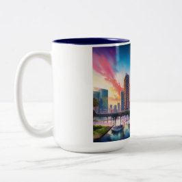 Taza Bicolor Tampa Colorful Skyline