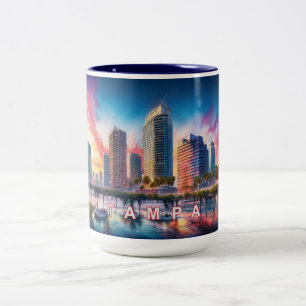 Taza Bicolor Tampa Colorful Skyline