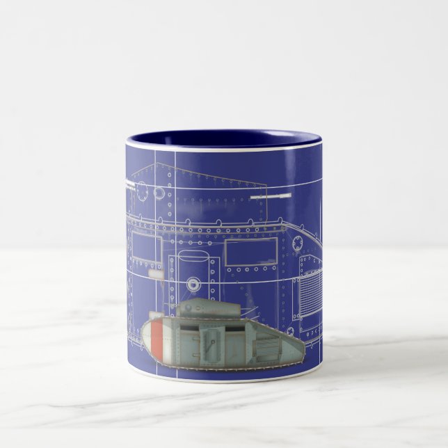 Taza Bicolor Tanque Mark 1 británico (Centro)