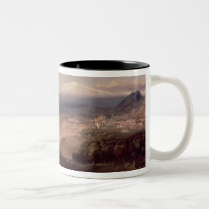 Taza Bicolor Taormina y el monte Etna, c.1840 (aceite en lona)
