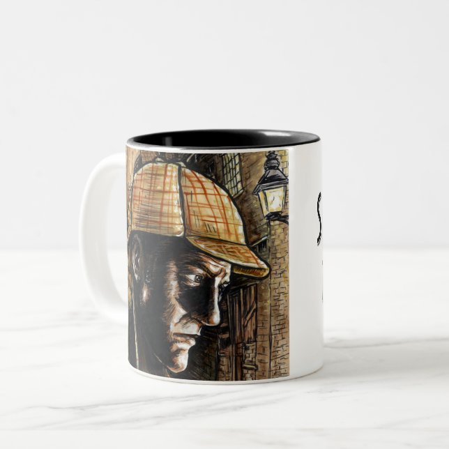 Taza Bicolor Tapa de café Sherlock Holmes (Anverso izquierdo)