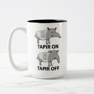 Taza Bicolor Tapir lindo y divertido en Tapir apagado