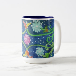 Taza Bicolor tapiz de batik Mug