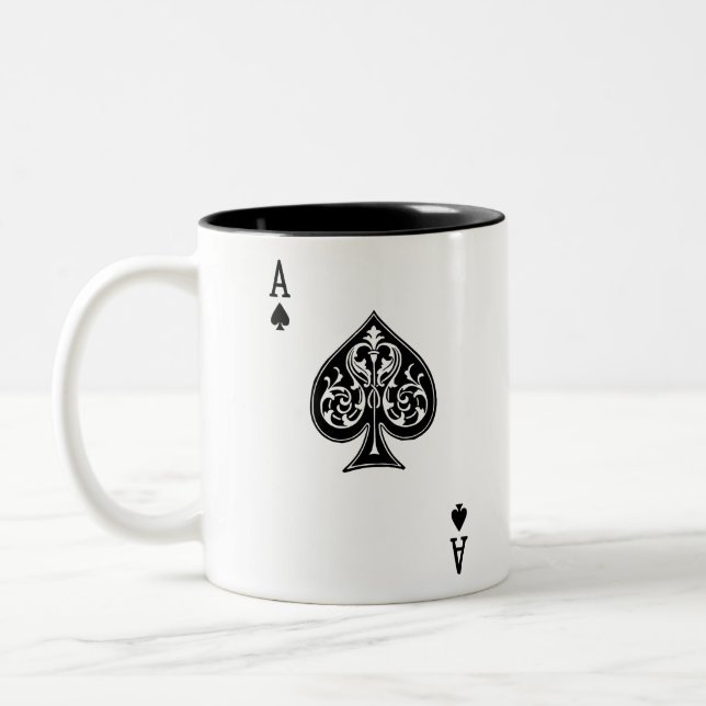 Taza Bicolor Tarjeta Ace de Poker (Izquierda)