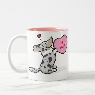Taza Bicolor Tarjeta del día de San Valentín 2015 - Corgi de