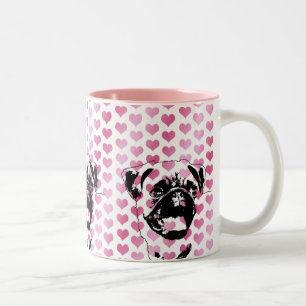 Taza Bicolor Tarjetas del día de San Valentín - silueta del