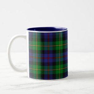Taza Bicolor Tartán azul y verde