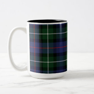 Taza Bicolor Tartan Plaid Clan MacKenzie Verde Negro Cuadros