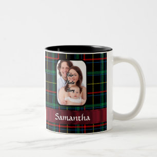 Taza Bicolor Tartán rojo y verde