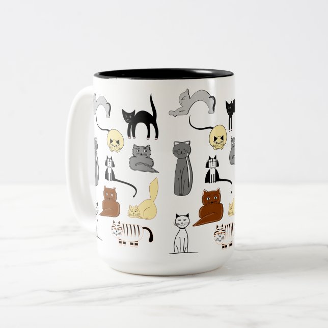 Taza Bicolor Tasse avec chats (Anverso izquierdo)