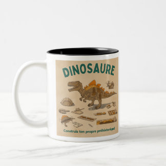 Taza Bicolor Tasse Enfant avec Adorable Dessin de Dinosaure