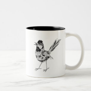 Taza Bicolor Tatuaje del pájaro