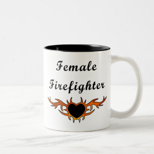 Taza Bicolor Tatuaje femenino del bombero
