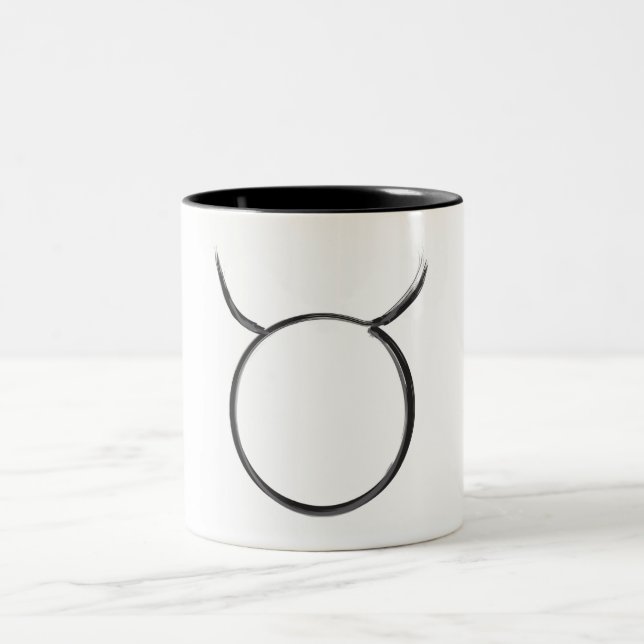 Taza Bicolor Tauro El Rótulo Bull Zodiac Astrología Mínima (Centro)