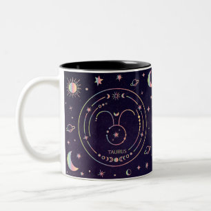 Taza Bicolor Taurus Zodiac Astrológico
