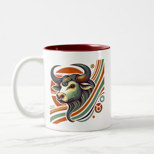 Taza Bicolor Taurus Zodiac Café de dos tonos Mug (Izquierda)