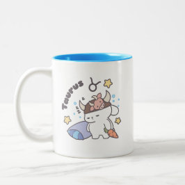 Taza Bicolor Taurus Zodiac Dreamer - Conejo Cute Sleepy