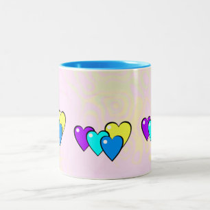 Taza Bicolor ¡Taza adaptable llenada de los corazones para