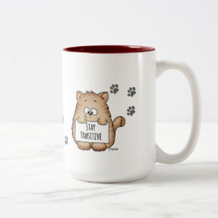 Taza Bicolor ¡Taza de café linda con el gato - estancia