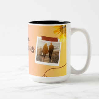 Taza Bicolor “Taza de Feliz Aniversario | Regalo Romántico para